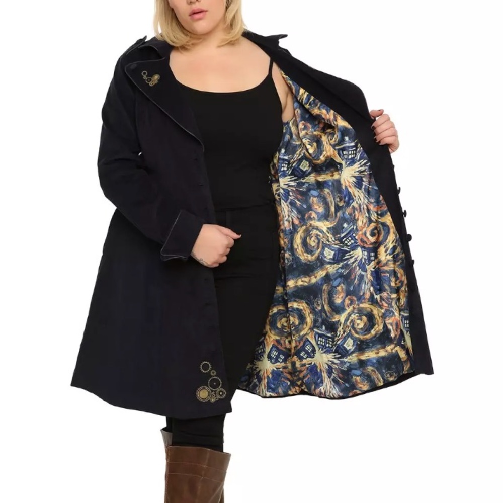Limited Edition Dr. Who corduroy exploding TARDIS embroidered coat-RARE